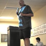 Sequim Gazette photo by Matthew Nash/ Todd Franklin, a 2025 Sequim High School Hall of Fame inductee for his basketball career, thanked his teammates, his parents and his coach, the late Rick Kaps, a 2024 Hall of Fame inductee. I wouldnt be here without some help along the way, he said. This is just a huge honor for me.