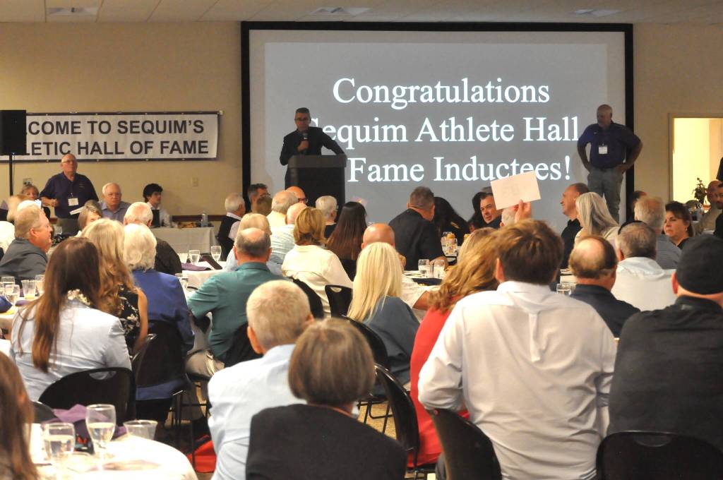 Sequim Gazette photo by Matthew Nash
Organizers said 216 people attended the second Sequim High School Hall of Fame ceremony on Sept. 13 inside the Guy Cole Event Center.