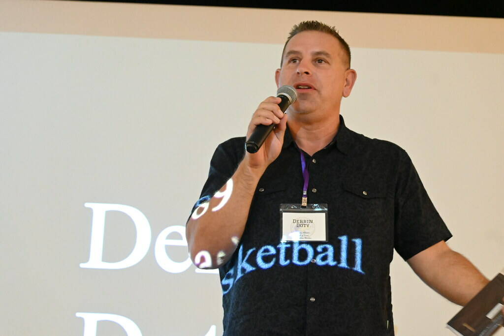 Photo by Michael Dashiell/ Derrin Doty, a member of that team, a two-sport standout (baseball, basketball) at Sequim High who was named to the University of Washingtons Husky All-Century Team, said the athletic memories are great, but its really about memories and life moments. Its these life moments (that are special), he said. These life moments are unbelievable. This is one of them, right here.