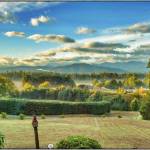 The last vistages of a gossamer fog can be seen on this landscape in Sequim on Tuesday, Sept. 30 - the final morning of September, and eight days after summer gave way to autumn.
