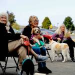 Karen Kremkau with her Cavalier King Charles Spaniel Sadie Mae (middle) with Patti Shoop and her Chihuahua-Terrier Mix, Brina (left green sweater) and Joyce Langenbacher (right) listen to the Blessing of the Animals service. Its a Protestant tradition focused on embracing our connection with nature. The tradition celebrates the life of St. Francis of Assisi, who believed that all of Gods creations are interconnected and equally blessed.
