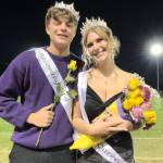 Sequim Gazette photo by Matthew Nash
Sequim High School seniors Finn Braaten and Ashton Reichner were crowned Homecoming king and queen at halftime of the Sequim vs. Bremerton football game on Oct. 3. See more Homecoming photos on B1.