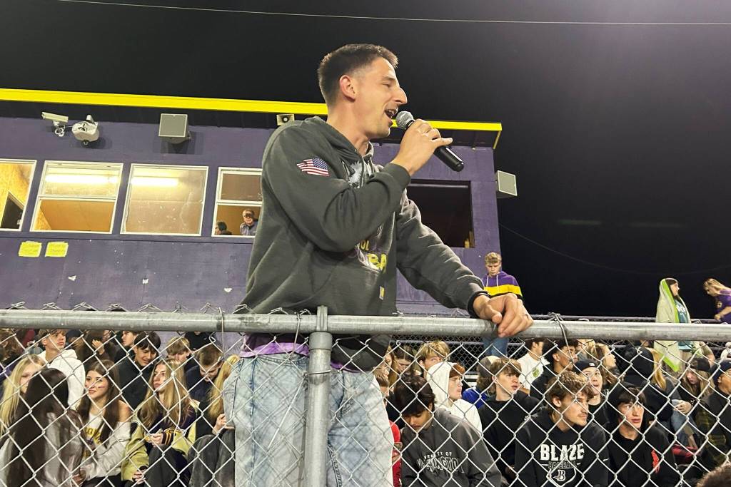 ASB adviser Sean OMera announces the royalty court for Homecoming on Oct. 3.