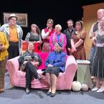 Sequim Gazette photo by Matthew Nash
In OTAs A Murder is Announced, Inspector Craddock (Susan Cates), on left, tries to solve a suspicious death with help from Agatha Christies popular character Miss Marple (Susan DelaBarre), on front right.