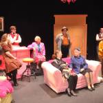 Sequim Gazette photo by Matthew Nash
To keep people guessing in OTAs adaptation of Agatha Christies A Murder is Announced, Susan DelaBarre, who plays Miss Marple in front right on the couch, said the story gives you only snippets of clues as attention shifts between characters.