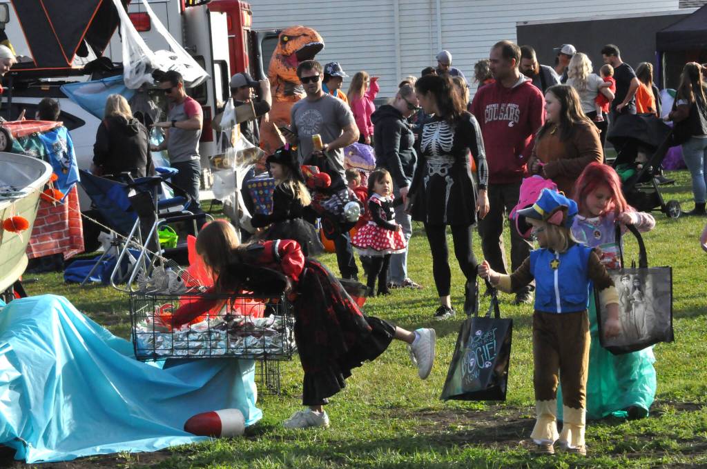 Sequim Gazette photo by Matthew Nash/
Trick-or-Treaters visit the Sequim Prairie Granges Fall Festival and Trunk-or-Treat in 2024. The event is set to take place again from 3-6 p.m. Saturday, Oct. 25.