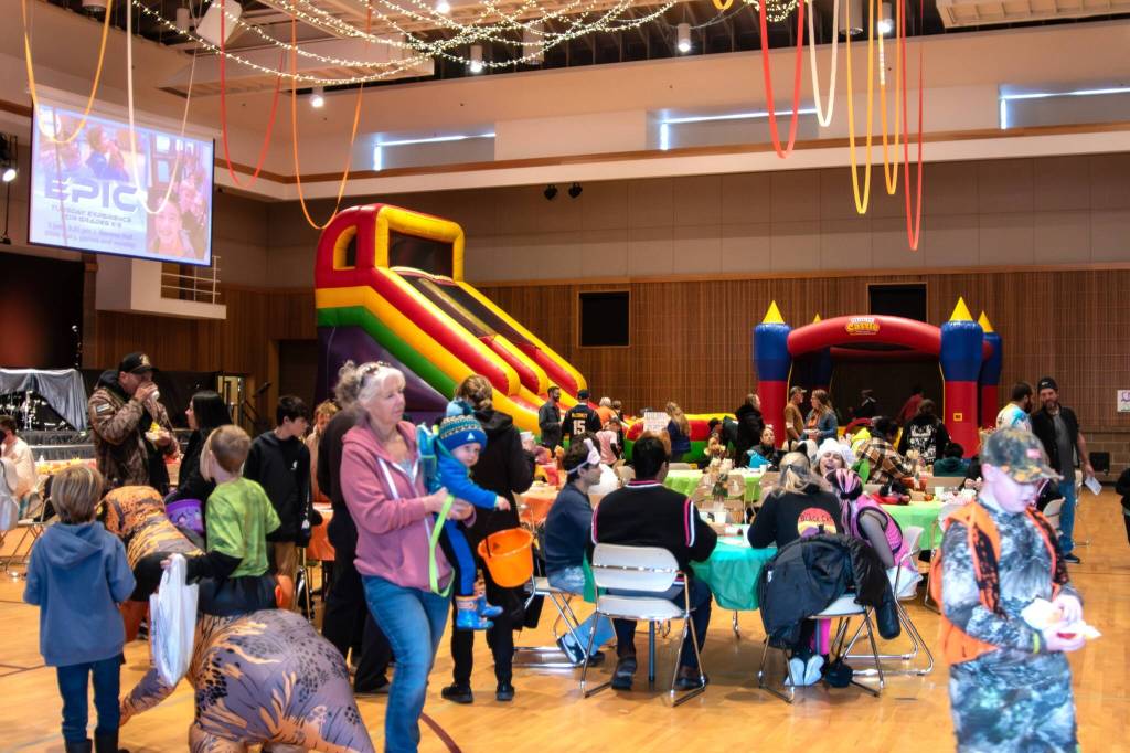 Photo by Monica Berkseth/
Families enjoy food and games at Sequim Community Churchs Fall Family Festival.