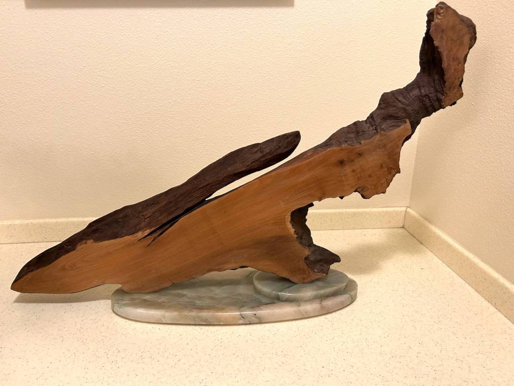 Photo courtesy of Dungeness River Nature Center/
A one-of-a-kind driftwood art piece Denison of the Deep by Tuttie Peetz will only be available at Nature Mart with tickets limited to 100 to support the Dungeness River Nature Centers education offerings and operations.
