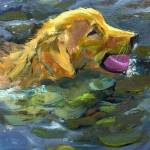 Image courtesy Molly Chris White/
The Blue Whole Gallery, 129 W. Washington St., features Molly Chris White, a painter (pictures is Fetch!), and Mike Middlestead, a ceramicist, in the Nature vs. Machine exhibit.