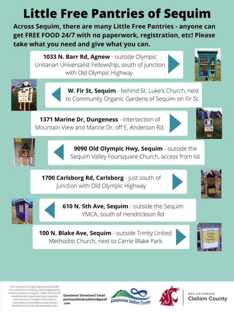 Image courtesy WSU Extension Office/ Here are the Little Free Pantries in the Sequim area.