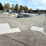 Sequim Gazette photo by Matthew Nash/
Sequim Public Works crews painted last week over swastikas on numerous parts of the Sequim Skate Park. Swastikas were also painted on a court in the Sequim Pickleball Court and on a nearby sidewalk.