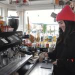 Sequim Gazette photo by Matthew Nash/
Chaos Coffee Manager Allie Decker makes a coffee inside the stand thats open 6 a.m.-4:30 p.m. Mondays-Fridays, and 7 a.m.-3:30 p.m. Saturdays. She said a goal of hers was to open a coffee stand.