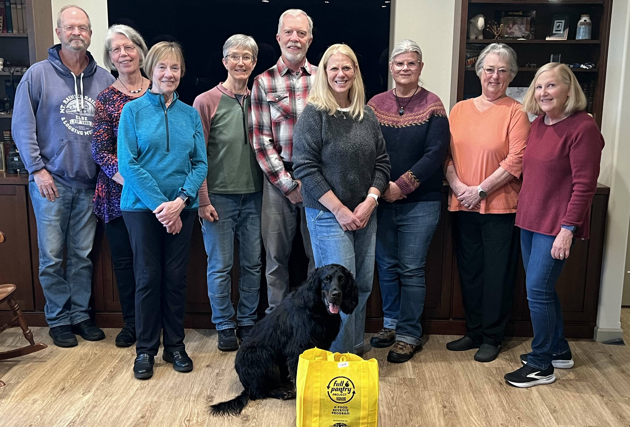 Photo courtesy Kathy Joyner/ Members of the Sequim Food Banks Team Moose are, from left: Paul Wagner, Ginny Wagner, Cindy Snyder, Michelle Mueggler, Ed Stege, Jen Jurgensen, Judy Fick, Lila Duncan and Kathy Joyner.