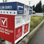 Sequim Gazette photo by Matthew Nash/
Carlsborgs ballot drop box at 261461 U.S. Highway 101 near Sunny Farms and adjacent to Mill Road, is one of two Sequim area drop boxes for local elections, including in the City of Sequim in the parking lot at 651 W. Washington St. in front of the future home of Shipley Center, Sequims senior center.