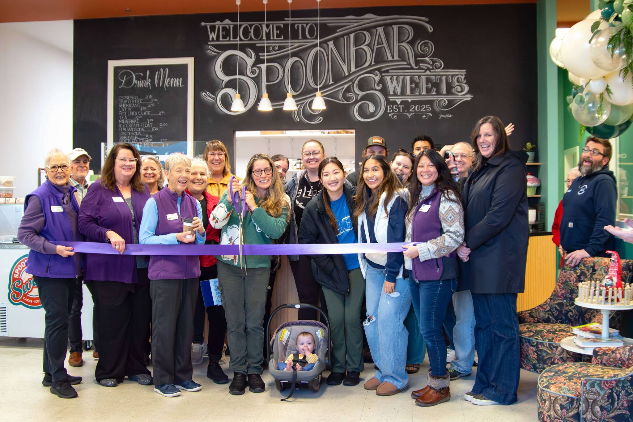 Photo by Time Catcher Photography/
The Sequim-Dungeness Valley Chamber of Commerce held a ribbon-cutting for Spoonbar Sweets, 171 W. Washington St., during First Friday Art Walk on Dec. 5. Owner Dominique Hall is also the owner of Rainshadow Cafe, a long-standing member of the chamber.