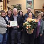 Photo by Beth Pratt/ Peninsula Trails Coalition board president Rich James and new executive director Ann Livingston were present at a recent board meeting of the Sequim-Dungeness Valley Chamber of Commerce to accept the November Member of the Month Award on behalf of their nonprofit.
Photo by Beth Pratt/ Peninsula Trails Coalition board president Rich James and new executive director Ann Livingston were present at a recent board meeting of the Sequim-Dungeness Valley Chamber of Commerce to accept the November Member of the Month Award on behalf of their nonprofit.