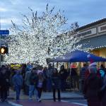 Sequim Gazette photo by Monica Berkseth/ Downtown Sequim is aglow with Christmas lights and full of holiday shoppers.