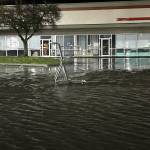 Sequim Gazette photo by Matthew Nash
The parking lot by The Dollar Tree and QFC saw a few inches of water after heavy rains early last week, but Sequim saw no widespread flooding from the first atmospheric river that hit the Pacific Northwest.