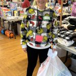 Sequim Gazette photo by Matthew Nash/
Sandra Granun, a volunteer for three years with Toys for Sequim Kids, said her Grinch outfit is inspired by her mantra that sometimes Im nice and sometimes naughty.