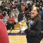 Sophomore Charli Rodgers loves that she received Flamin Hot Cheetos as a gift from the ASB Leadership class.