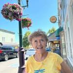 Sequim Gazette photo by Matthew Nash
Sequim volunteer Emily Westcott has led the flower basket program along Washington Street since 1996 and this year she retired to focus on other endeavors. The City of Sequim and Sequim School District will continue the partnership. Westcott still seeks donations for downtown Sequim Christmas decorations through the Sequim-Dungeness Valley Chamber of Commerce.