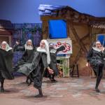 Photo by Emily Matthiessen/
At Sequims Olympic Theatre Arts Center, performers rehearse their roles as nuns dancing in a variety show in Nunsense, a musical comedy directed by Morgan Bartholick that ran from May 22-June 15. From left, Joodie Klinke as Sister Mary Hubert, Sunshine Peterson as Sister Mary Amnesia, Nicole Mischke as Sister Mary Lee, Cathy Dodd as Sister Mary Regina and Natalie Wilson as Sister Robert Anne light up the stage with humorous choreography by Jennifer Saul.