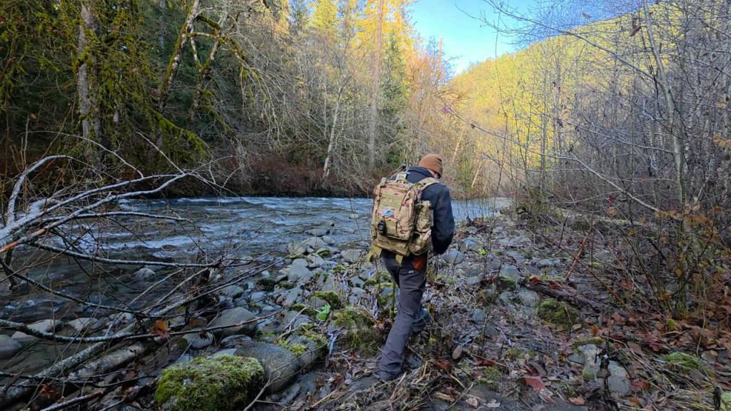 Edgecombe looks for evidence of any Sasquatches near the salmon runs in the Dungeness Rivers Gray Wolf tributary for an <a href="https://www.youtube.com/channel/UCJzVsznciZVGnzF8KmimGnQ" target="_blank">episode </a>of Expedition_Edge on his YouTube channel.