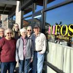Sequim Gazette photo by Matthew Nash
A few of the Friends of Sequim Library, from left, Bob Pasco, Rick Yates, Linda DeMoss, Siobhan Robinson, Pam Carter, Barbara Erler, and Roger Uhden stand outside the storefront in Rock Plaza at 10175 Old Olympic Highway in Sequim. Donations are accepted 10 a.m.-1 p.m. Mondays and Wednesdays, except for the Wednesday before their monthly sales on the second Saturday of each month.