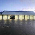 Photo courtesy Shipley Center 
New LED lights illuminate the exterior of what will become the Shipley Centers new  and larger  location.