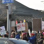 Sequim Gazette photos by Matthew Nash
Locals hold signs up at the corners of Washington Street and Sequim Avenue during a peaceful protest on Sunday, Jan. 25.