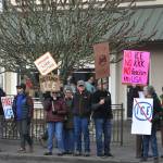 Sequim Gazette photo by Matthew Nash/
A majority of the signs at a peaceful protest on Jan. 25 expressed frustration with U.S. Immigration and Customs Enforcement (ICE) and its agents actions in Minnesota in recent weeks.