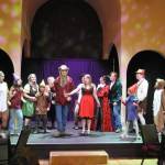 Sequim Gazette photo by Matthew Nash/
The cast of Its Not About the Hood: Bernies Tale rehearse a number at Olympic Theatre Arts Gathering Hall. The show is set to run Feb. 6-22.