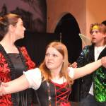 Sequim Gazette photo by Matthew Nash/
Bernie Riding-Hood (Trinity Myers) is pulled between the opinions of her mother (Anna Risinger) and uncle Fairy Maximus (August Maberry) as to whether shes ready to go in the woods.