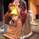 Sequim Gazette photo by Matthew Nash/
Gnomes Jonah Risinger, Mara Jordan and Penny Ray take a break in the woods on the set of Its Not About the Hood: Bernies Tale.