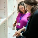 Clinic Director Rose Gibbs, right, confers with chronic care nurse Julie Ann Koehlinger.