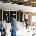 Interior work taking place during the 2002 addition build.