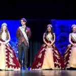 Sequim Gazette photo by Monica Berkseth/
Last years royalty, from left, queen Lily Tjemsland, prince Malachi Byrne, princess Joanna Morales, and princess Roxy Woods gather after sharing their thank yous and farewell speeches via voiceover at the Royalty Ambassador Scholarship Pageant. Earlier they sang a remix of Wannabe by The Spice Girls dedicated to this years royalty.