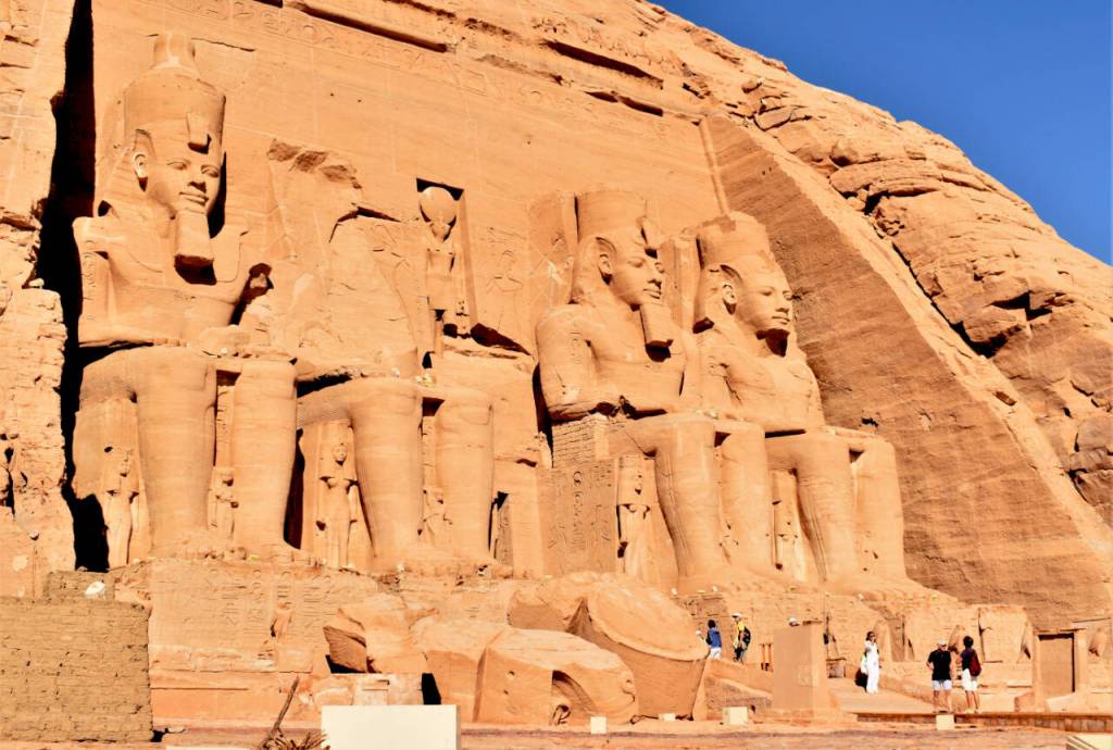 Photo courtesy Steve and Mirja Wilson/ The massive 3,300-year-old Abu Simbel temple was one of the temples entirely disassembled and moved to higher ground in 1968 when the Aswan Dam and Lake Nasser flooded its original location.