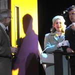 Sequim Gazette photo by Matthew Nash/
Real life husband and wife Colby and Courtney Thomas (playing Nick and Honey) in Whos Afraid of Virginia Woolf? arrive arm-in-arm in their first moments together in the show. Courtney said Colby encouraged her for years to audition for a show and she agreed if this show was ever staged in Sequim.