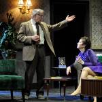 Sequim Gazette photo by Matthew Nash
Vince Campbell and Joodie Klinke, as longtime couple George and Martha in Whos Afraid of Virginia Woolf?, spar in the opening scene prior to guests arriving at their home.