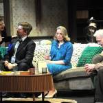 Sequim Gazette photo by Matthew Nash
Martha, played by Joodie Klinke, tries to seduce Nick (Colby Thomas) as his wife Honey (Courtney Thomas) becomes uncomfortable and Marthas husband George (Vince Campbell) acts indifferent in OTAs staging of Whos Afraid of Virginia Woolf?