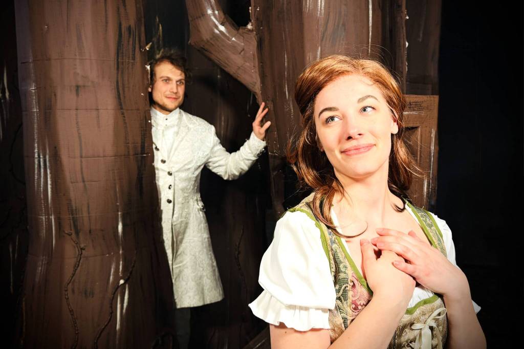 Danielle Lorentzen, playing Cinderella, rehearses with Ethan Hoch as Prince Topher for Ghostlight Productions Rodgers & Hammersteins Cinderella set to run March 20-29 at Sequim High School. The March 28 2 p.m. matinee features a special photo-op after the show with Lorentzen and the rest of the cast. Attendees are invited to dress up for the occasion in Cinderella-inspired clothes.