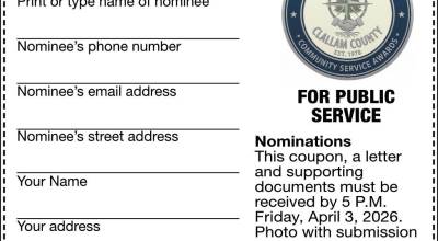 Community Service Awards nomination form.