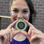 Photo courtesy Kirsti Turella/
Clare Turella holds up her first 2A state high jump medal in 2024 that she won with a jump of 5-2.