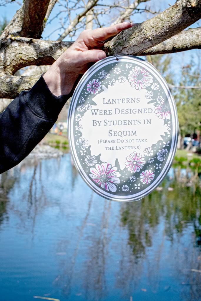 Sequim students in every grade made 120 lanterns to hang from trees at the Friendship Garden. The number represents the students who traveled from Sequim to Japan between 1994-2019 as part of the Sequim-Shiso City exchange program, which was recently restarted after it was halted by COVID-19.
