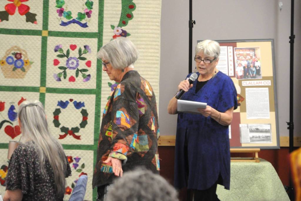 Sequim Gazette photo by Matthew Nash/
Sequim Gazette photo by Matthew Nash/ The Wearable Fashion Show featured 15 participants at the Sunbonnet Sue Quilt Clubs 40th anniversary party.