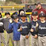Brothers Plumbing minors baseball players stand together awaiting the start of the Player Parade that officially kicks off the start of Sequim Little Leagues regular season.