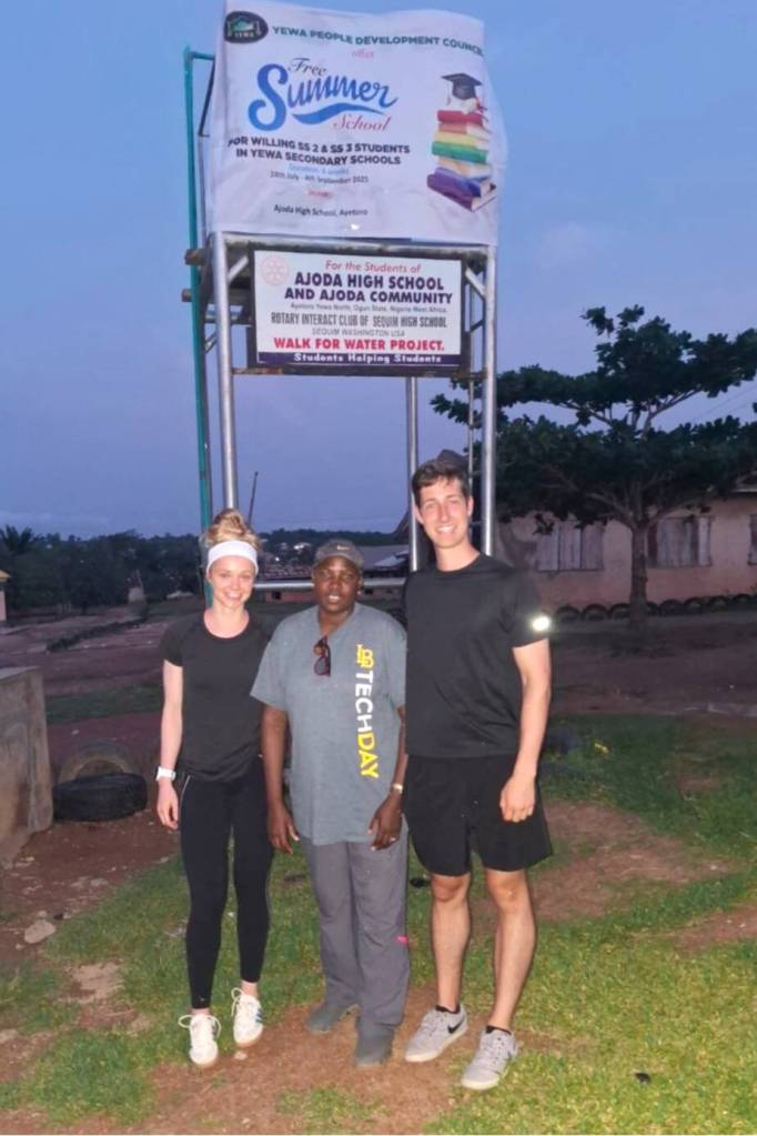 Photo courtesy Sequim Sunrise Rotary Club/ Last years Walk for Water helped sponsor a well for a schoolhouse in Ghana.