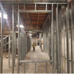 Photos courtesy Shipley Center 
This view at the under-renovation new location for Shipley Center is looking down the west hallway from north to south. On the left will be the reception area, program directors office, restrooms and a classroom. On the right will be fiber arts, a library, a multi-use room and an art room.