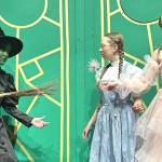 Sequim Gazette photo by Matthew Nash/
The Wicked Witch (Isabelle Hosteller) confronts Dorothy (Trinity Devlin) and Glinda the Good Witch (Quinlee Anderson). The trio appear in The Wizard of Oz May 1-10 at Sequim High School.